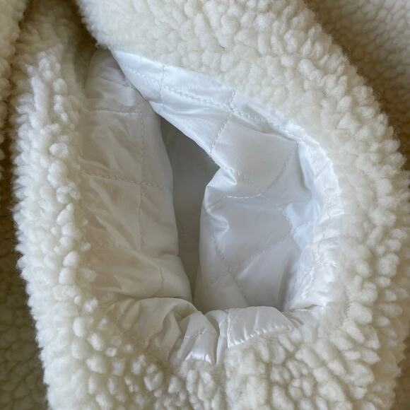 Lola Jeans Sherpa Lined Denim Jacket Medium – Off White Cozy Western Boho NWT - Picture 13 of 13